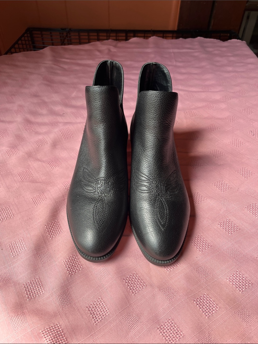 Lauren Ralph Lauren Black Leather Ankle Booties